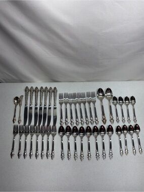 Vintage International Silver Plate Empress Pattern 43 Pcs